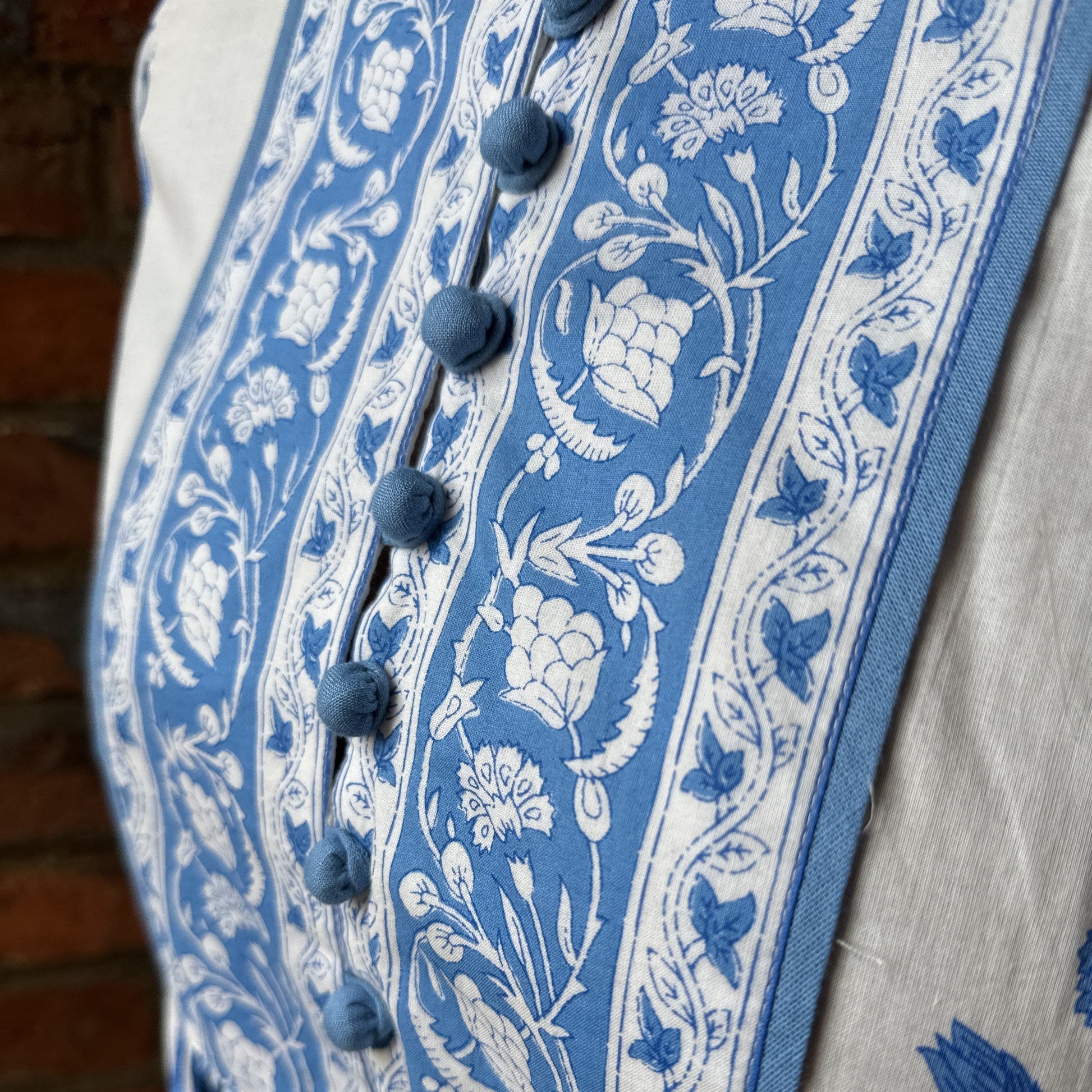 Dresses Block Print Cotton Dress - Indigo Marigolds