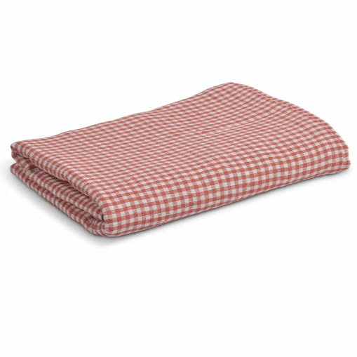 Tablecloths Checked Linen Tablecloth - Rust