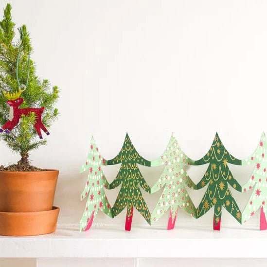 Greetings Cards & Stationery Christmas Trees Concertina Garland 26131