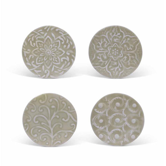 Kitchenalia Coasters - Fiskardo Enamel - Pistachio - Set of 4 24474
