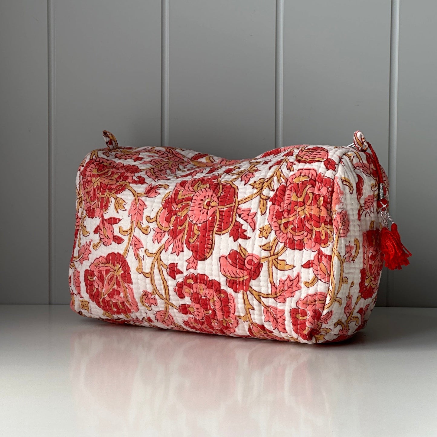 Lifestyle Cosmetics Bag - Pink & Gold Botanical