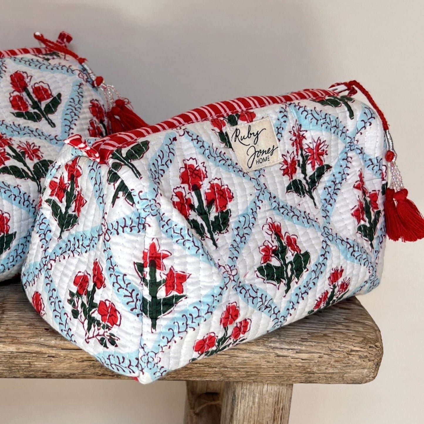 Cosmetics Bags Cosmetics Bag - Poppy Sky Trellis