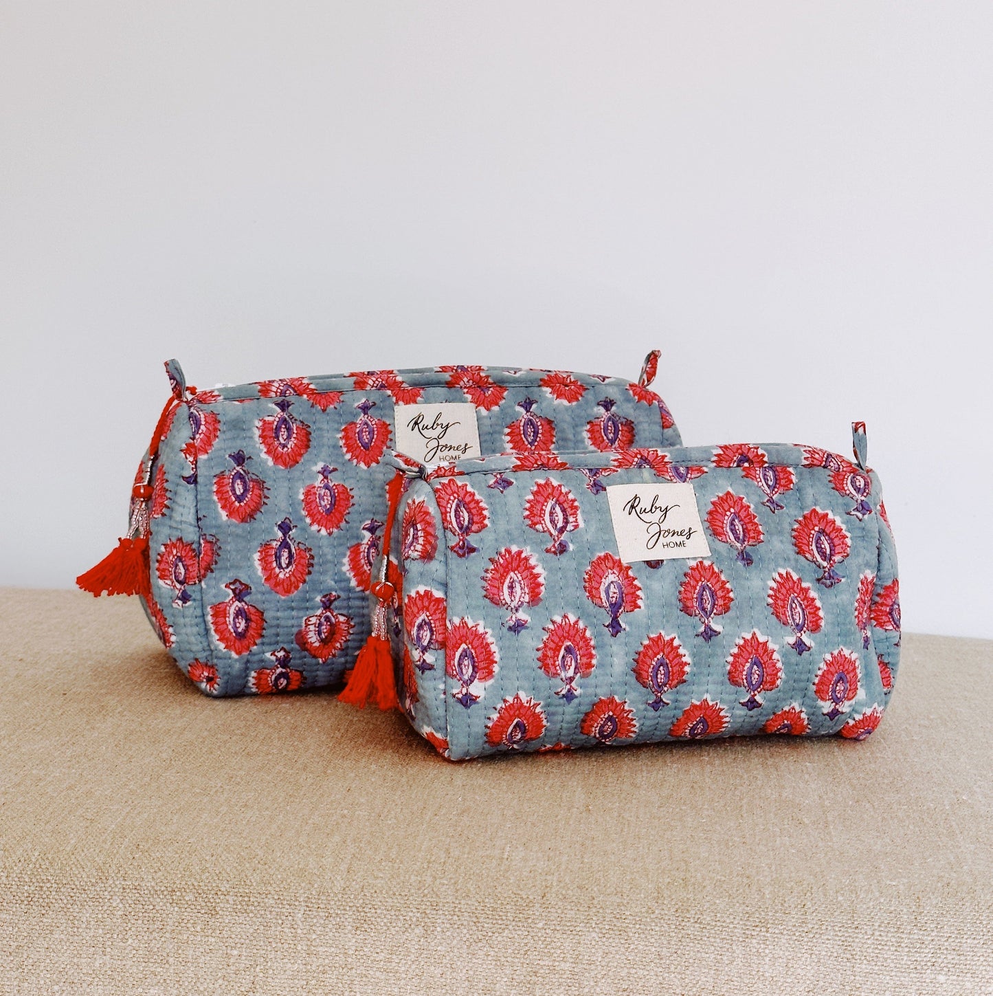Lifestyle Cosmetics Bag - Strawberry Flowers on Sage