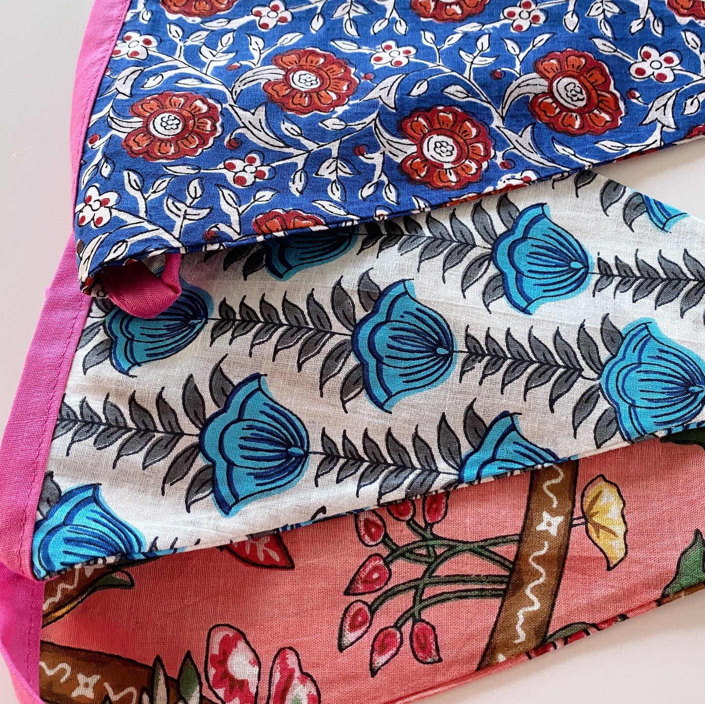 Misc Cotton Bunting 2.4m Blues and Apricot 20286