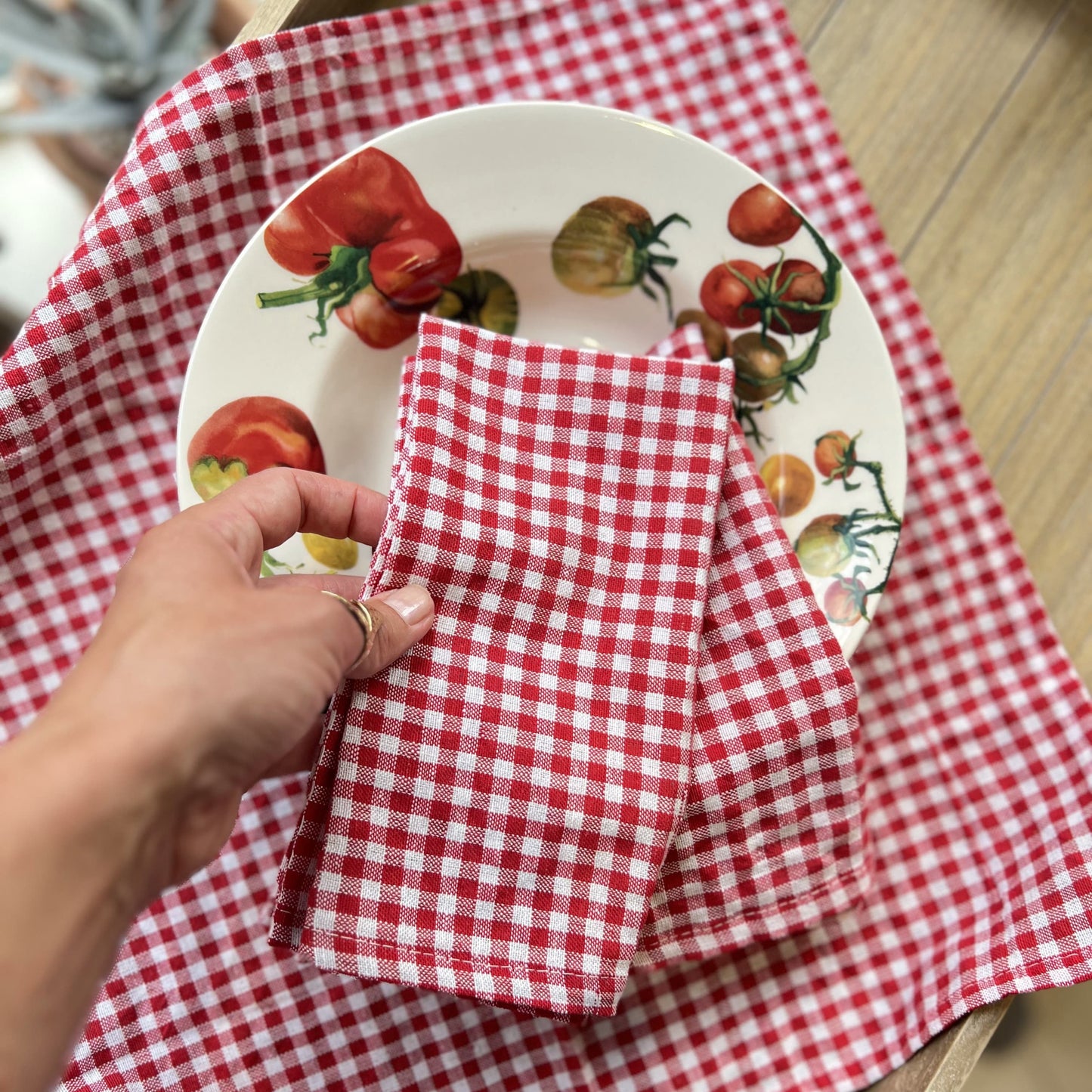 Cloth Cotton Gingham Napkins - 45 x 45cm