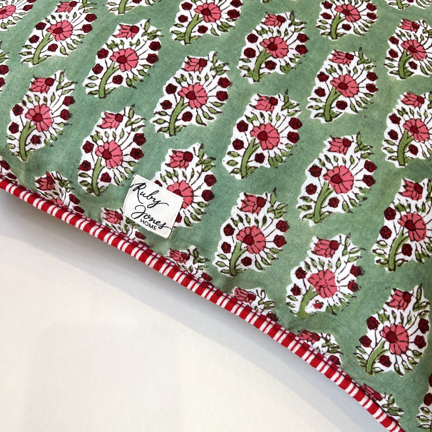 Cushions Cushion - Pink Country Flowers on Green