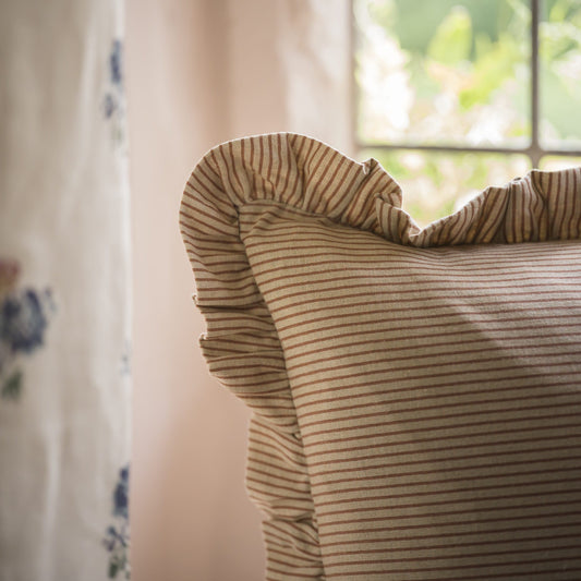 Cushions Cushion - Stripe Frill - Brick - 50x50cm 26481