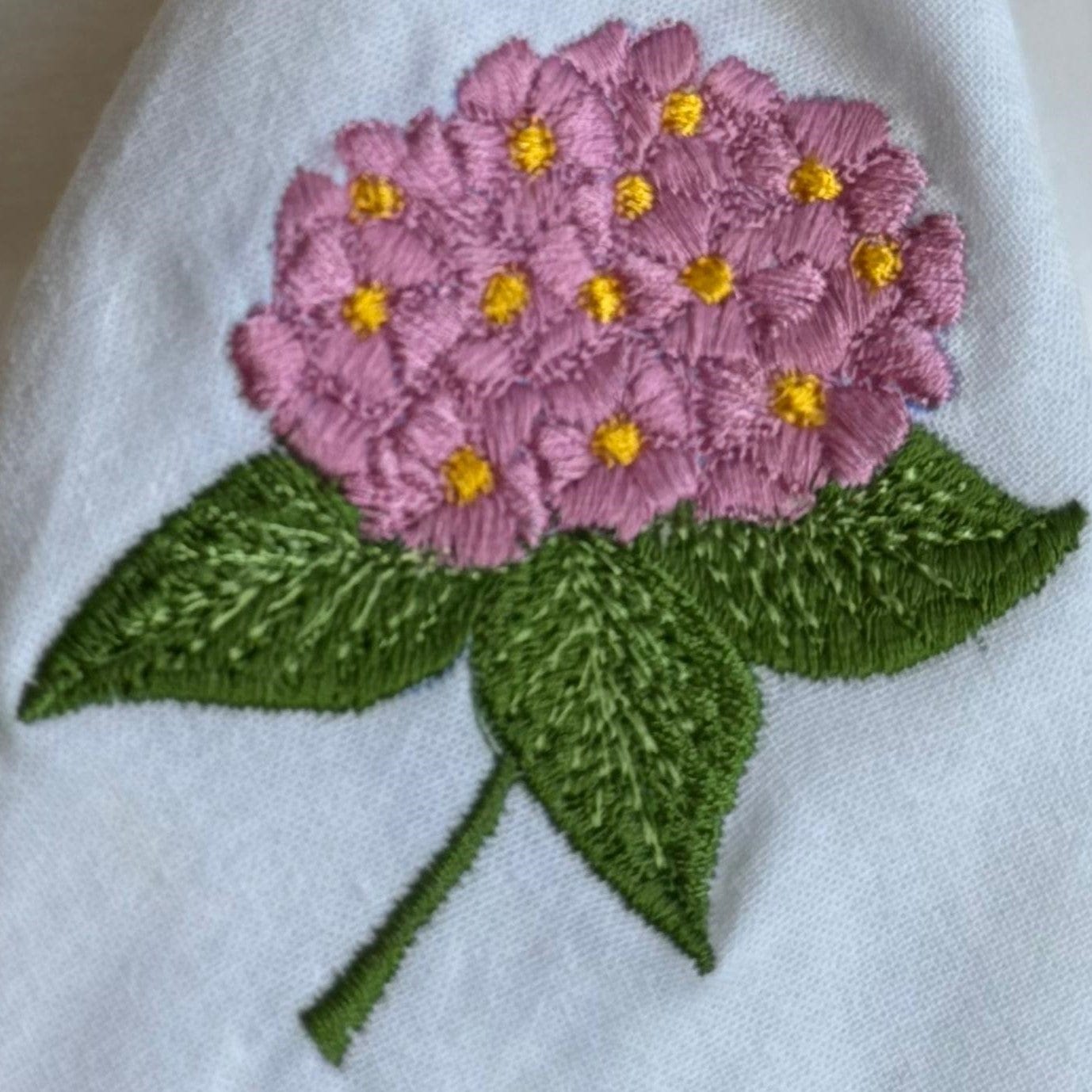 Cloth Embroidered Cotton Napkin - Pink Hydrangeas 25086