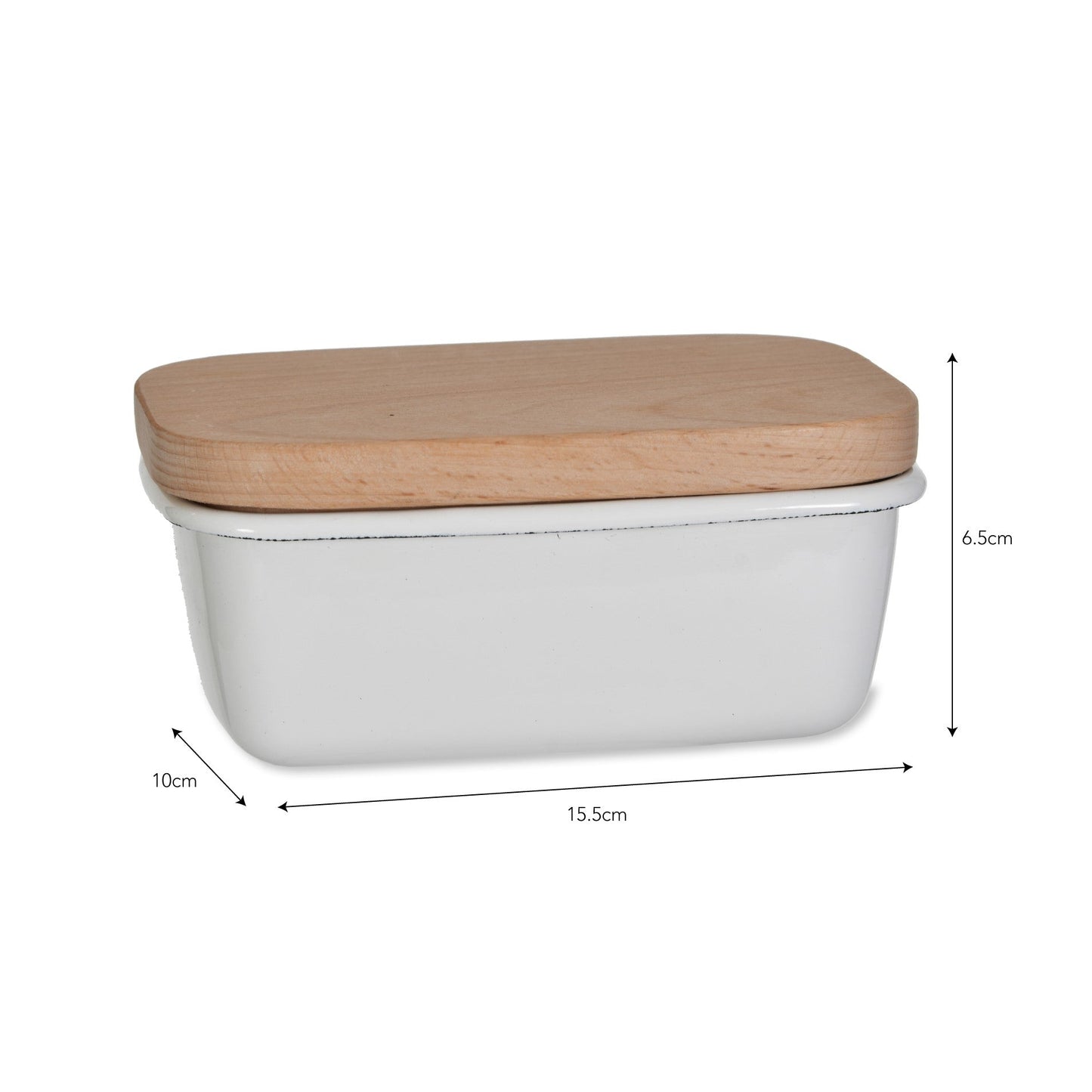 Kitchenalia Enamel Butter Dish - Warm White 27660