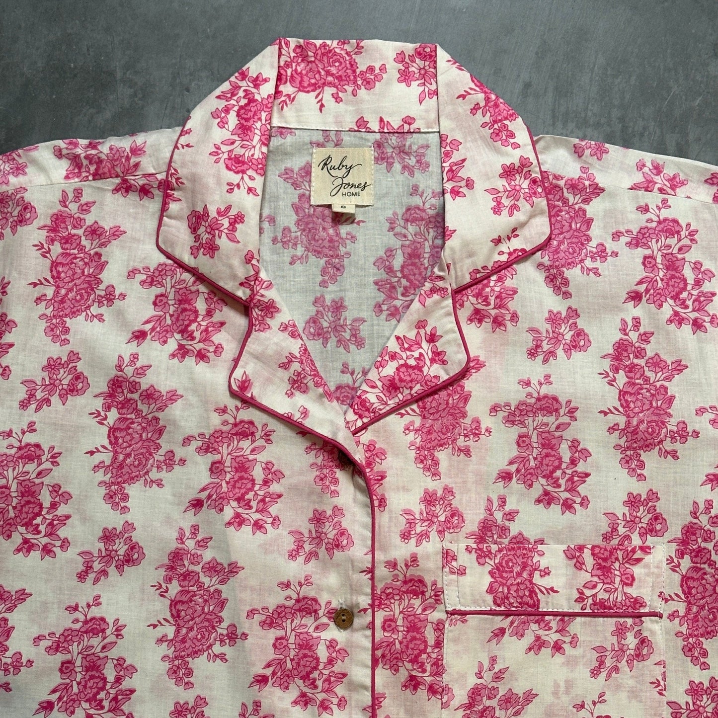 Pyjamas Fine Cotton PJ's - Full Set - Pink Country Flowers