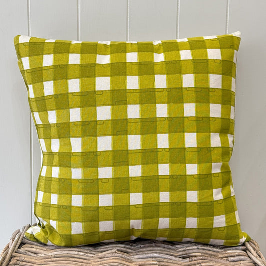 Cushions Gingham Cushion - Lime - 45x45cm 24822