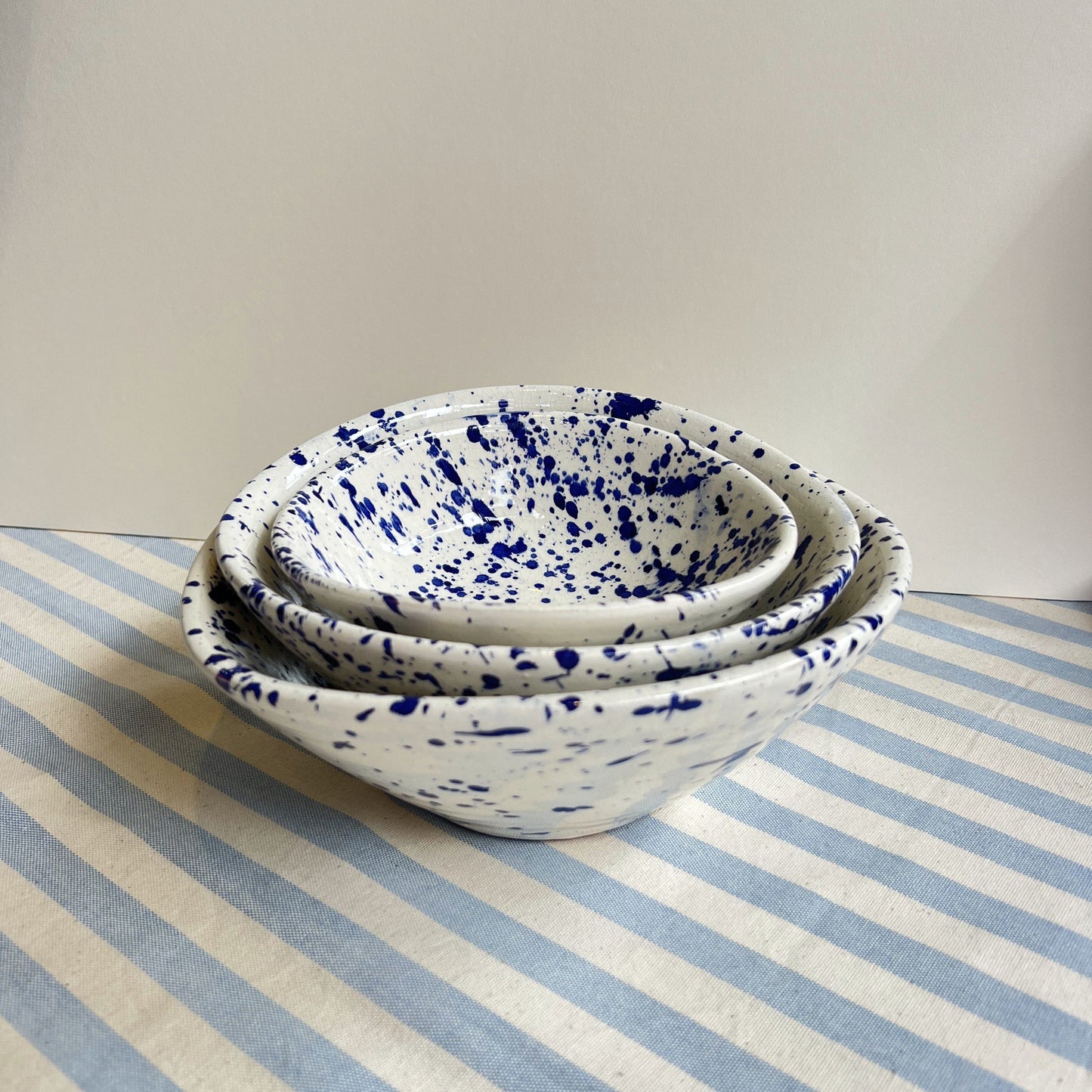 Bowls Handmade Oval Splatter Bowl Small / Blue 25318