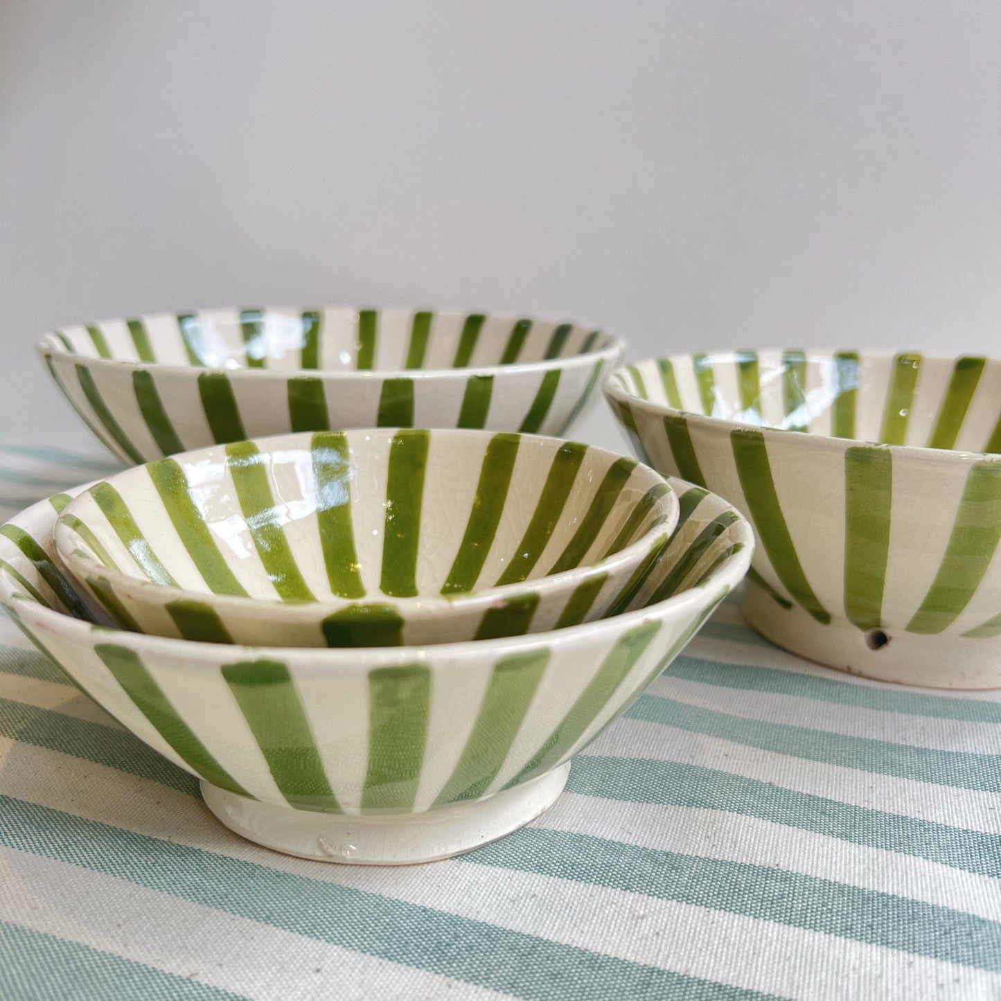 Bowls Handmade Striped Bowls Small / Jade Green 25577