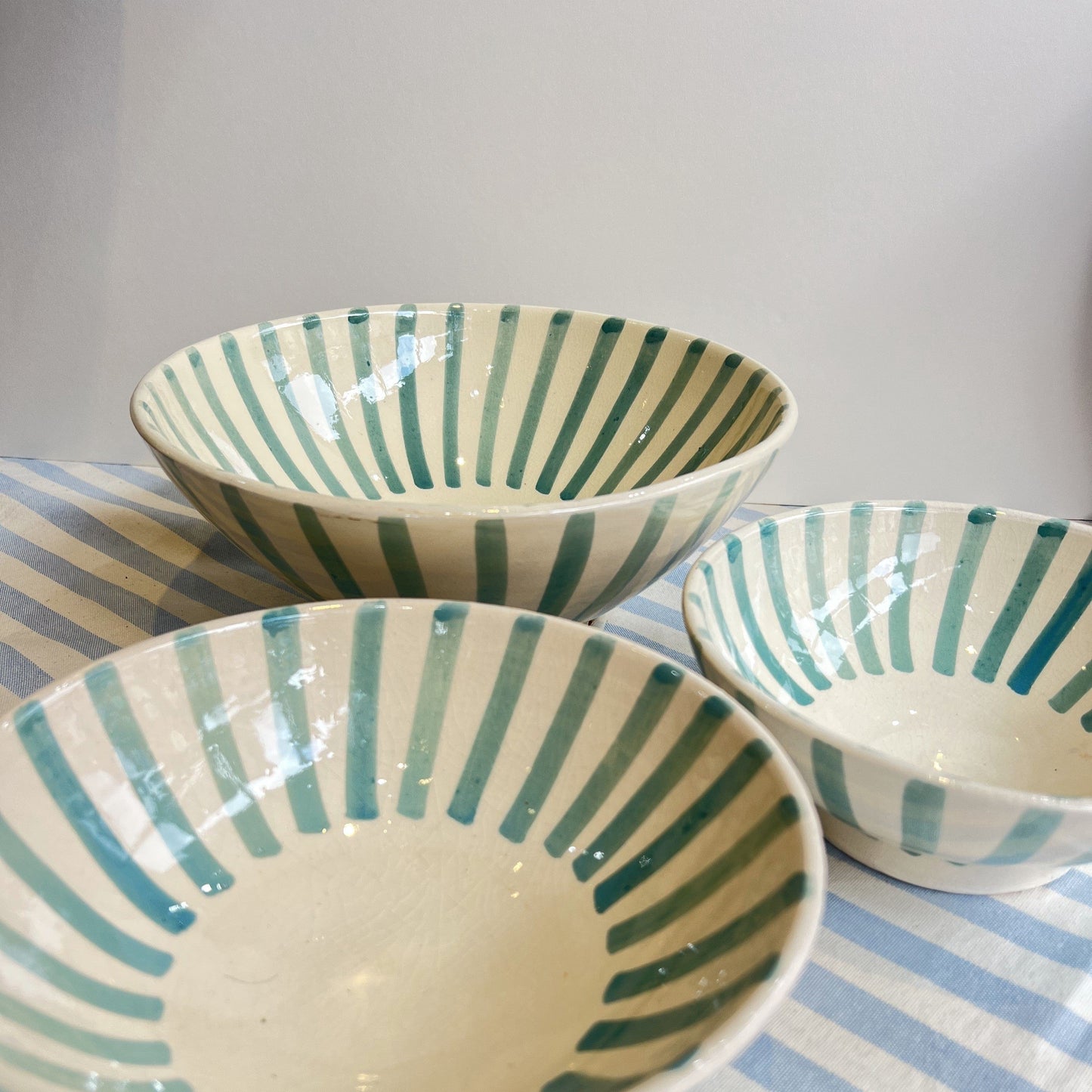 Bowls Handmade Striped Bowls Small / Light Blue 25265