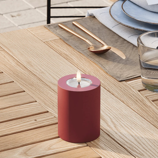 LED Candles LED Pillar Candle D:7.5 cm x H: 10 cm Bordeaux 23398