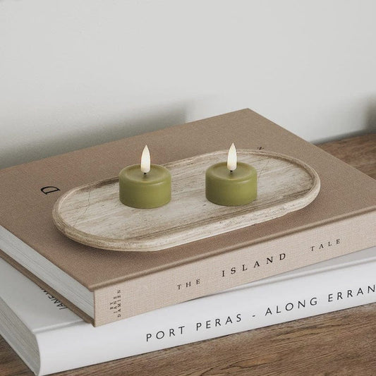 LED Candles LED Tealight Candle - Pack of Two Olive Green 25925