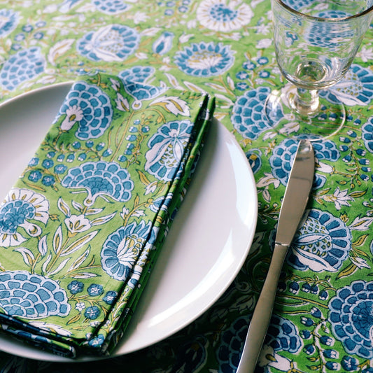 Tablecloths & Napkins Napkins - Green & Blue Botanical - Set of 4 20137