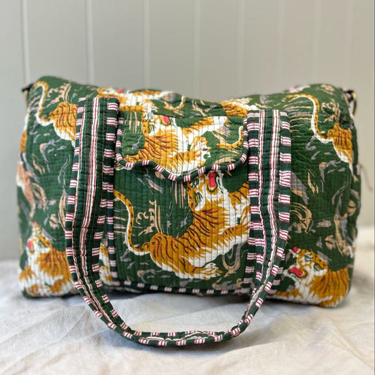 Overnighter Bags Overnighter - Gold Tigers on Dark Green 24872