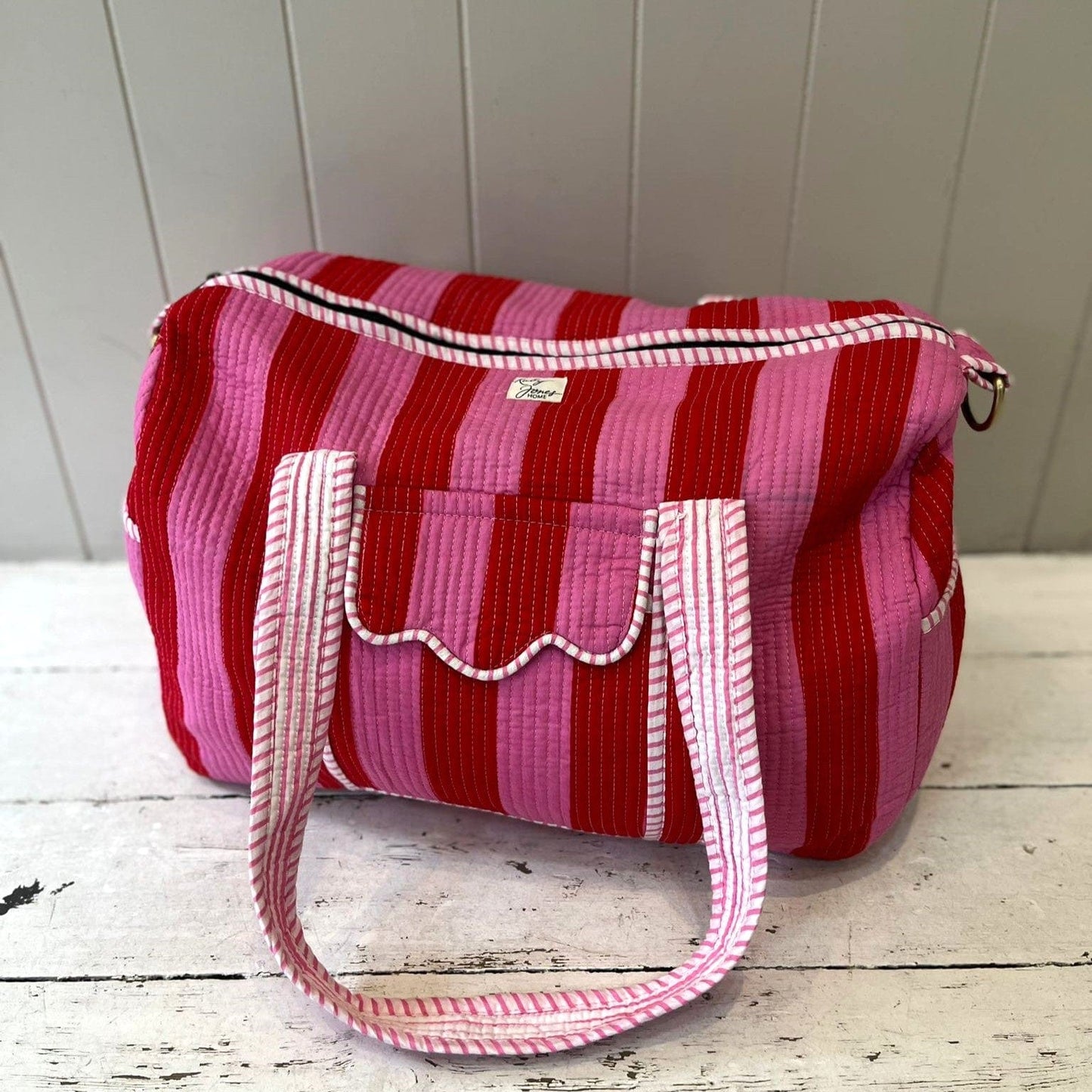Overnighter Bags Overnighter - Wide Stripe - Fuchsia & Red 25636
