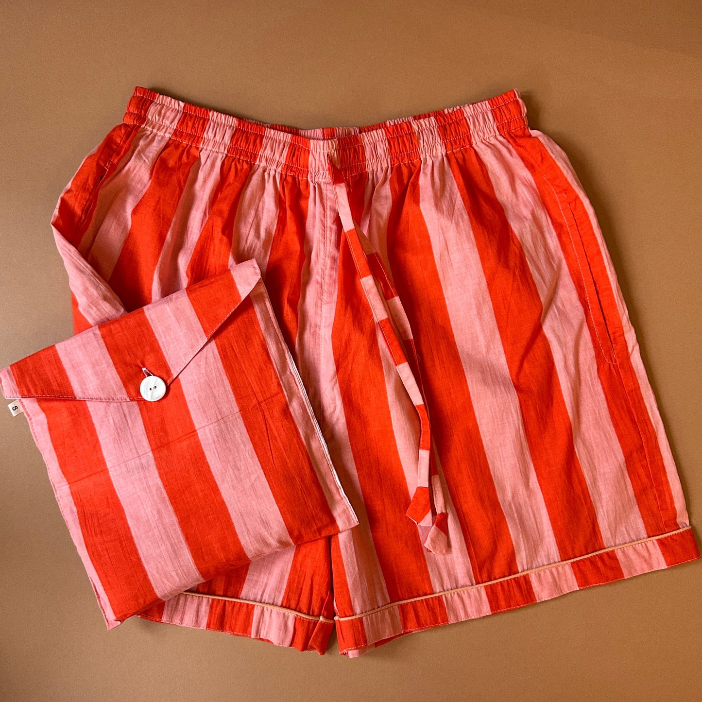 Pyjamas PJ Shorts - Tangerine Wide Stripe