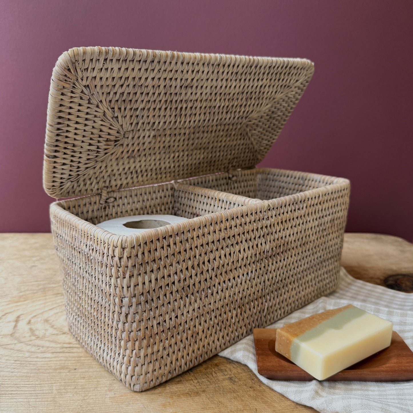 Misc Rattan Double Roll Tissue Holder 27538