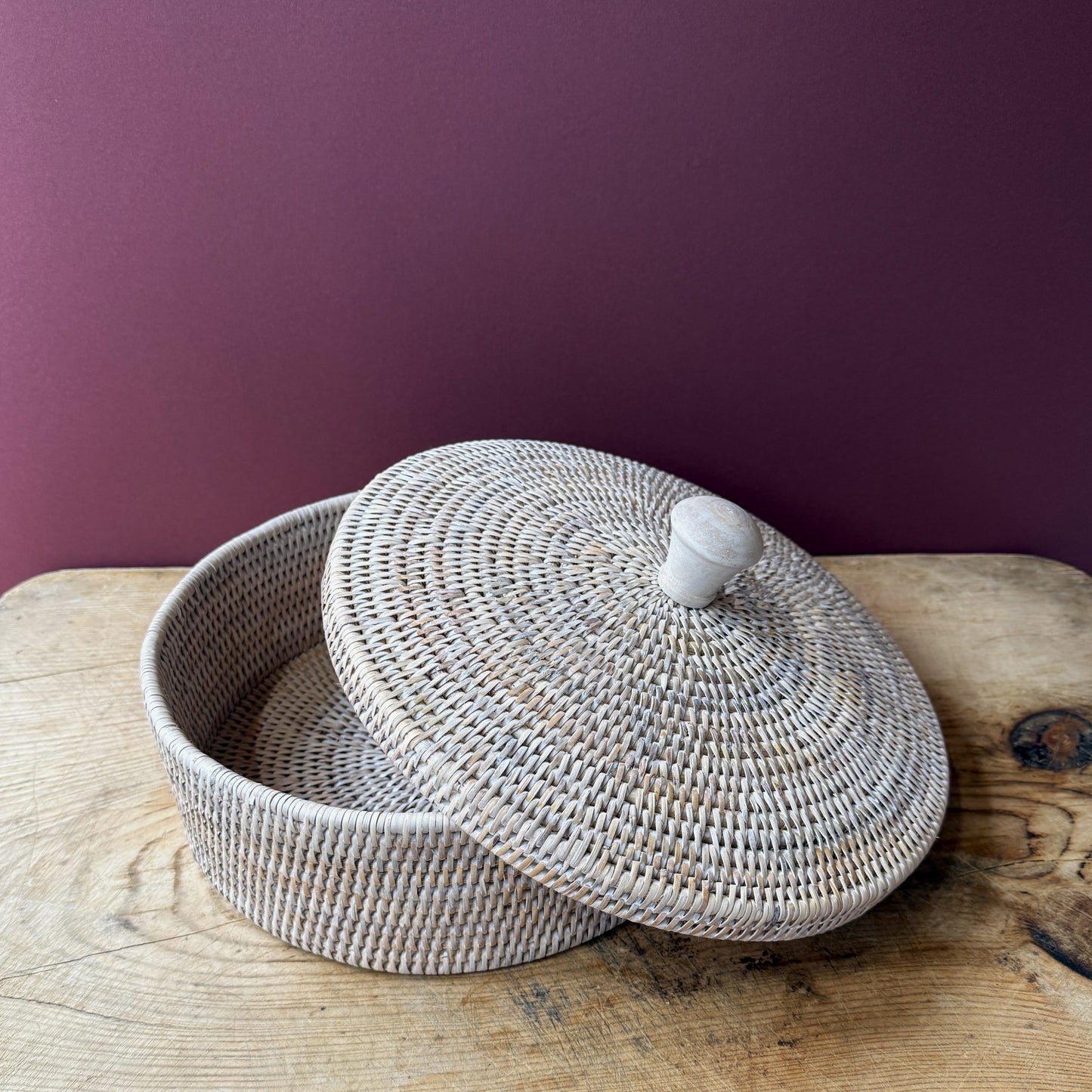 Other Baskets & Hampers Rattan Round Box with Lid 27536