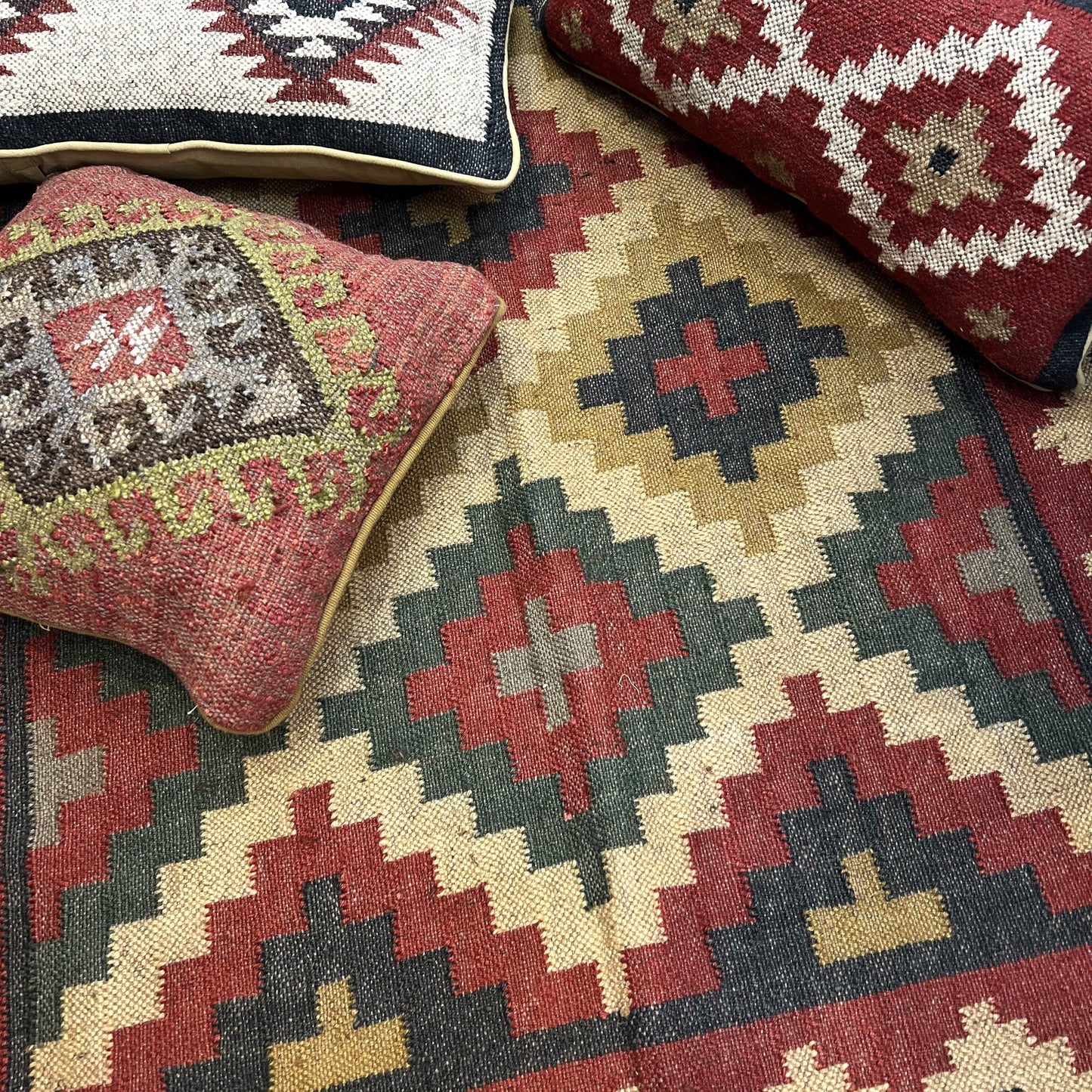 Rugs Rug - Handwoven Kilim/ Brick, Mallard, Charcoal & Sand 24638