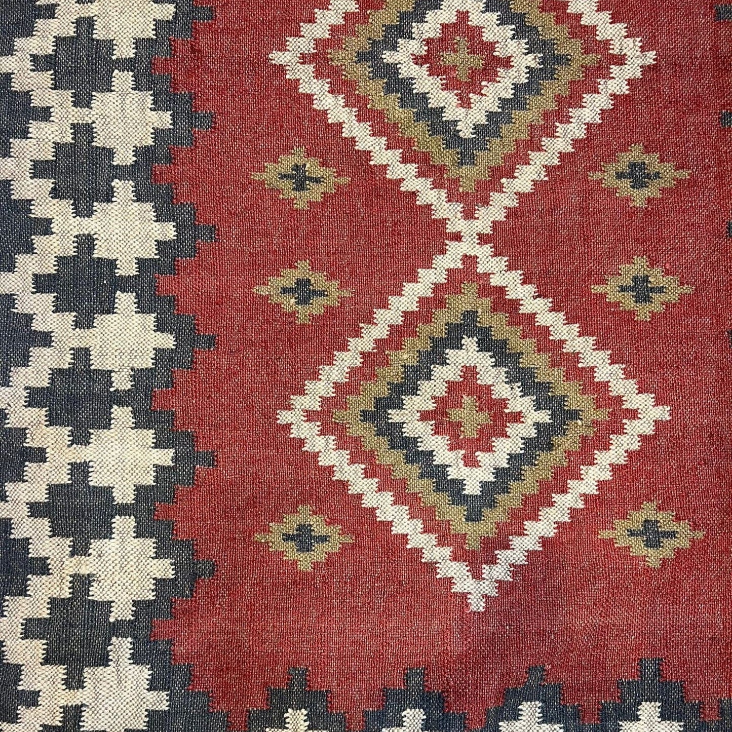 Rugs Rug - Handwoven Kilim - Brick, Oatmeal, Charcoal, Sand 25853