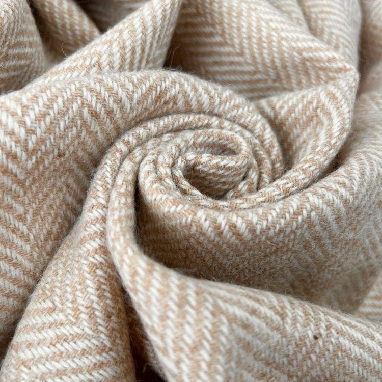 Woollen Throws Sandstone Herringbone Throw 23773
