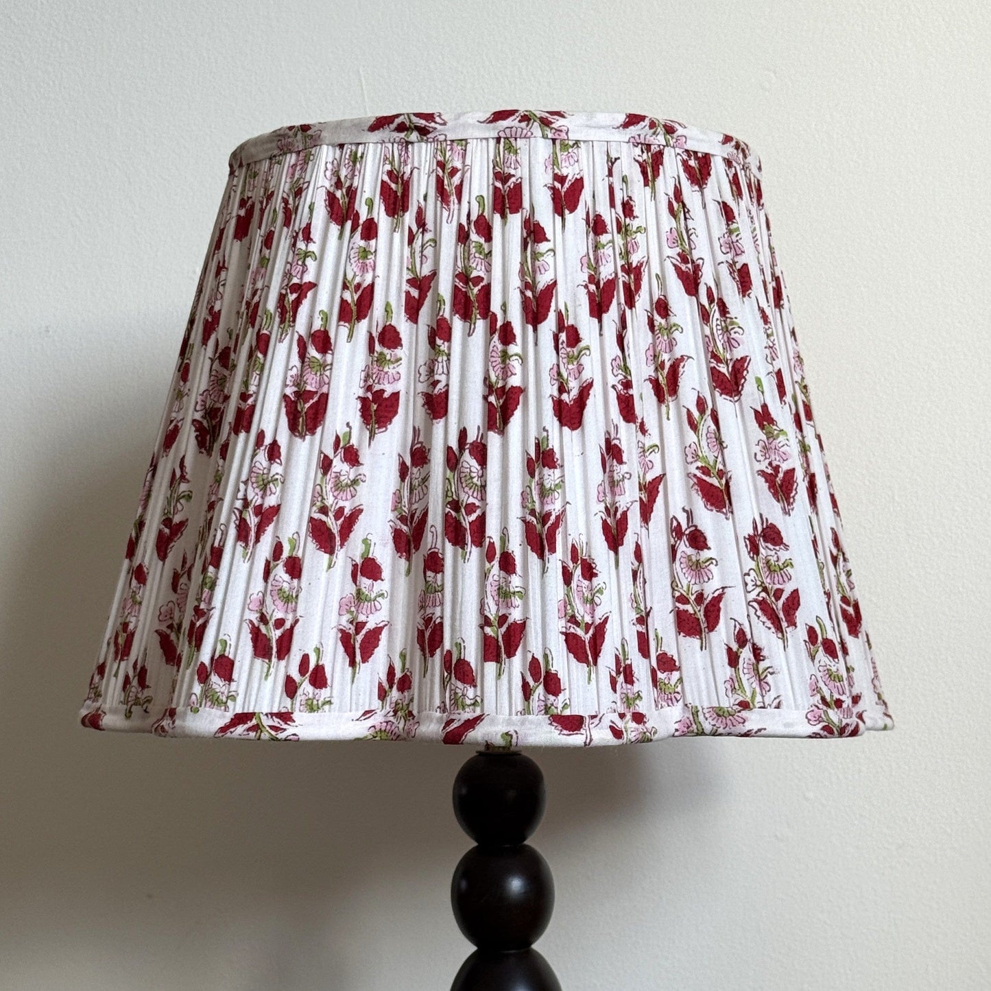 Empire/Scalloped Scalloped Lampshade - Blush & Cherry Blooms on White
