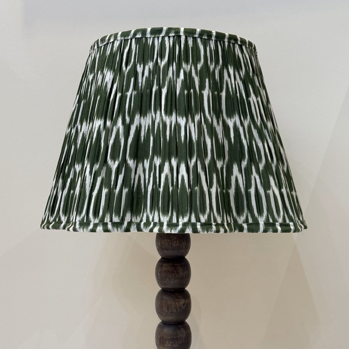 Empire Scalloped Lampshade - Emerald Ikat