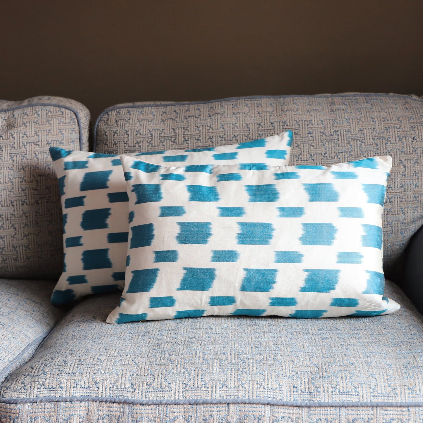 Cushions Silk Cushion - Cerulean Brush Strokes 20084
