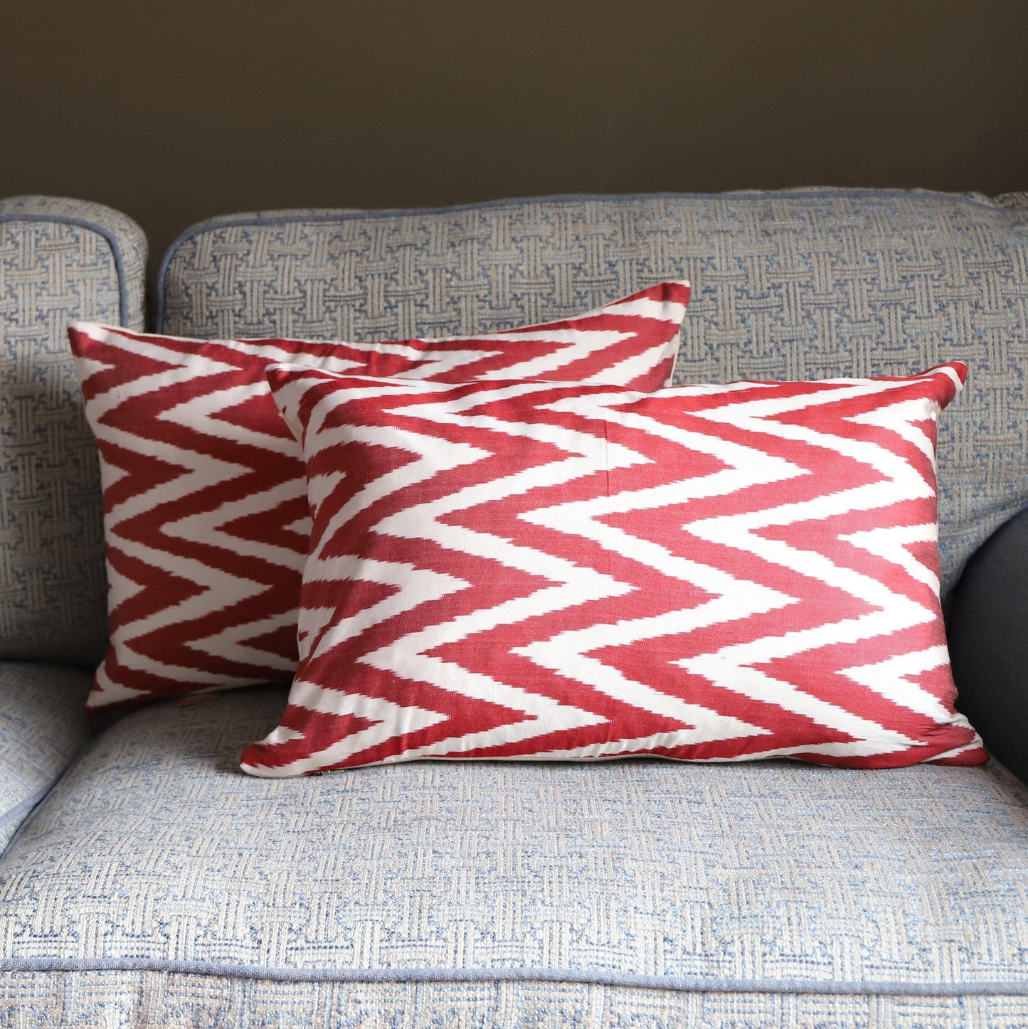 Cushions Silk Cushion - Claret Zig-Zag 20083