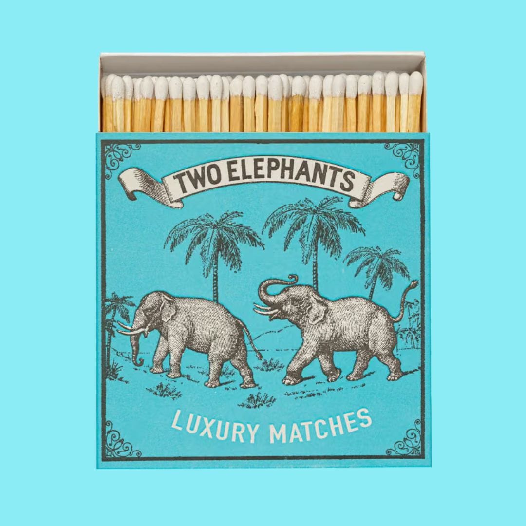 Matches in Pots Square Matchbox - Two Elephants 29012