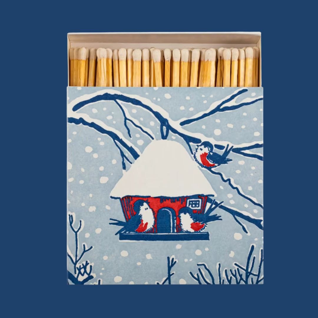Matches in Pots Square Matchbox - Winter Bird 29026