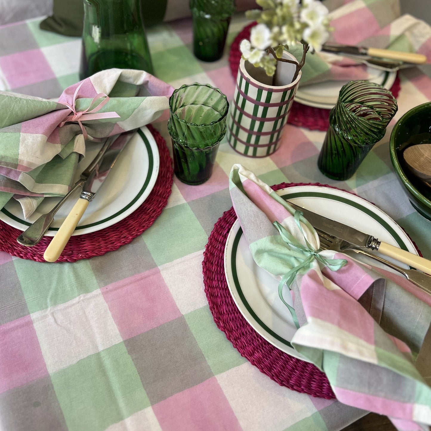 Tablecloths Tablecloth - Sorbet Check - Beautifully Imperfect Large 300x160 25443