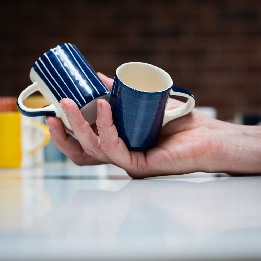 Chinaware TEST Musango Espresso Cups - Colour w White Stripe Blue 21098
