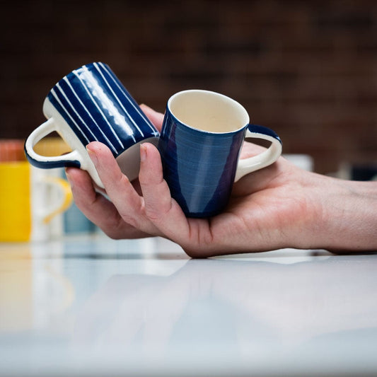Chinaware TEST Musango Espresso Cups - Colour w White Stripe Blue 21098