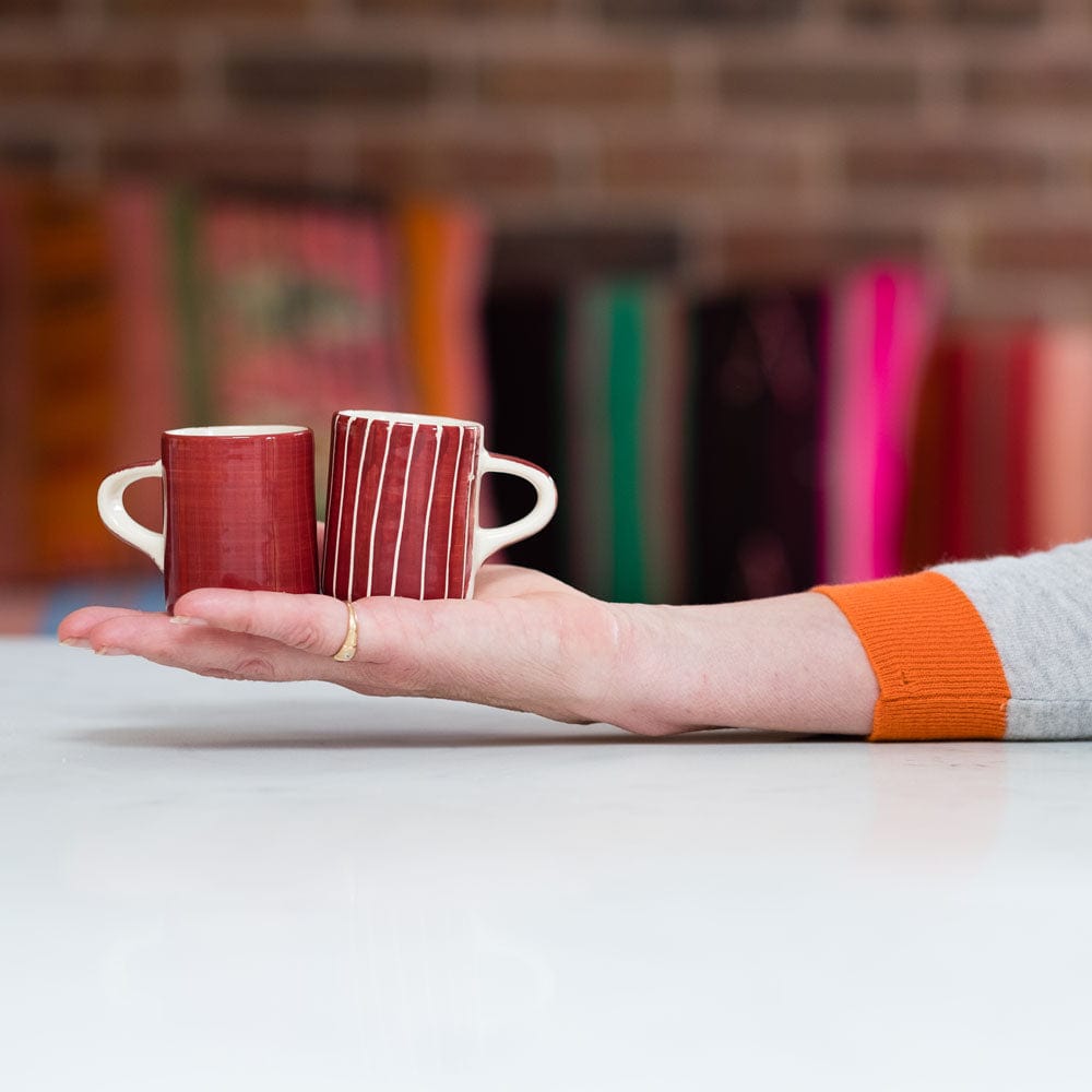Chinaware TEST Musango Espresso Cups - Colour w White Stripe Paprika 21097
