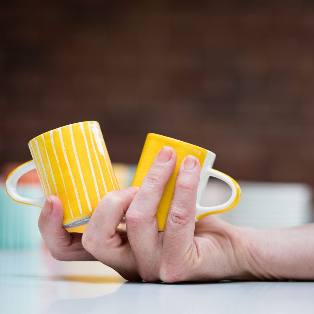 Chinaware TEST Musango Espresso Cups - Colour w White Stripe Turmeric 21096