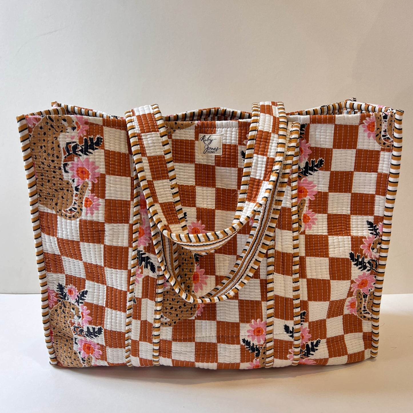 Tote Bags Tote - Cheetahs on Ginger Check 27921