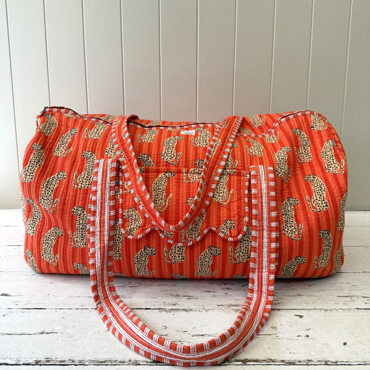 Weekender Bags Weekender - Cheetahs on Orange & Apricot Stripe 25504