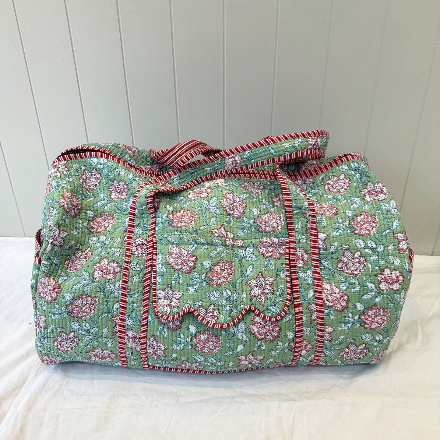 Weekender Bags Weekender - Pink Climbing Flowers on Mint 25078