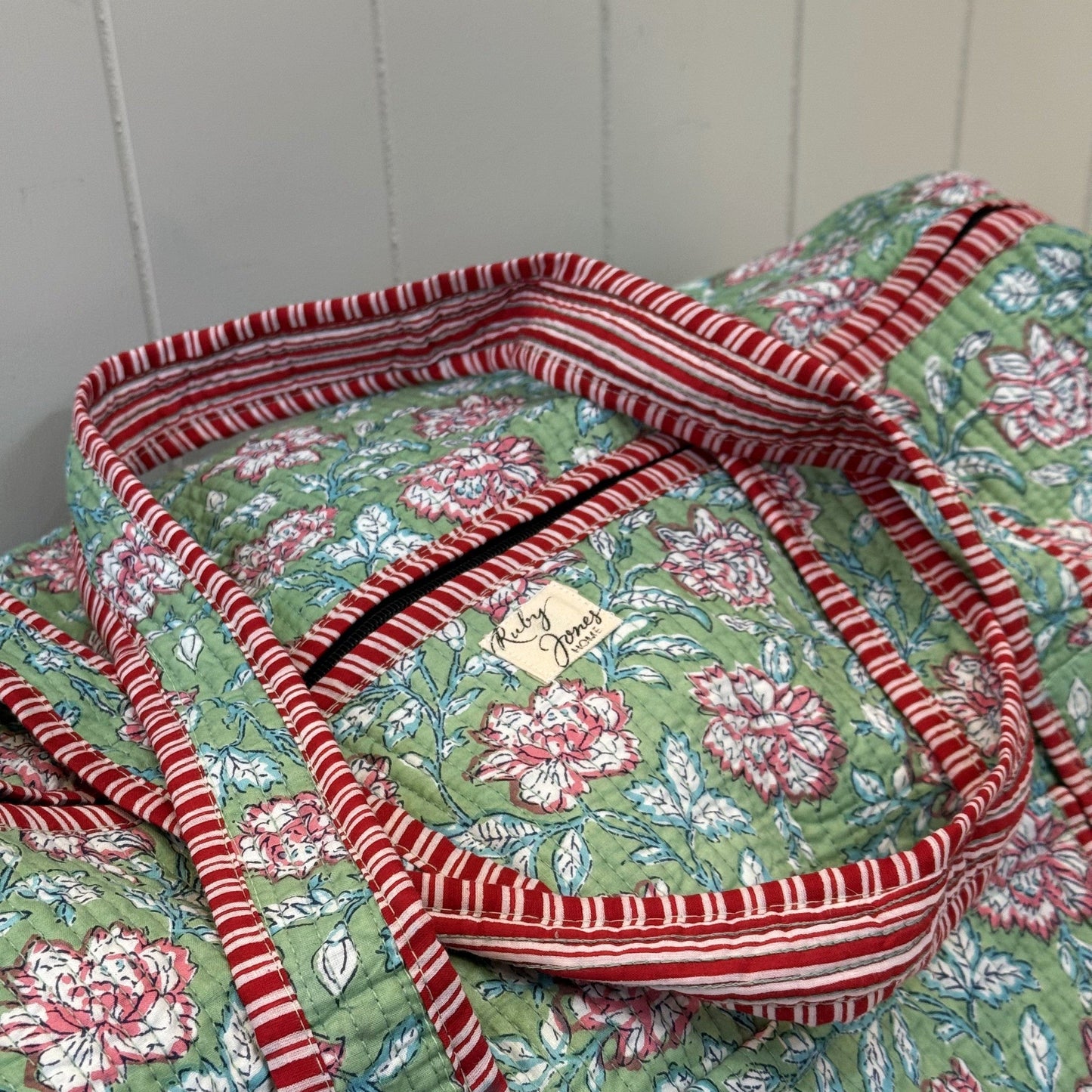 Weekender Bags Weekender - Pink Climbing Flowers on Mint 25078