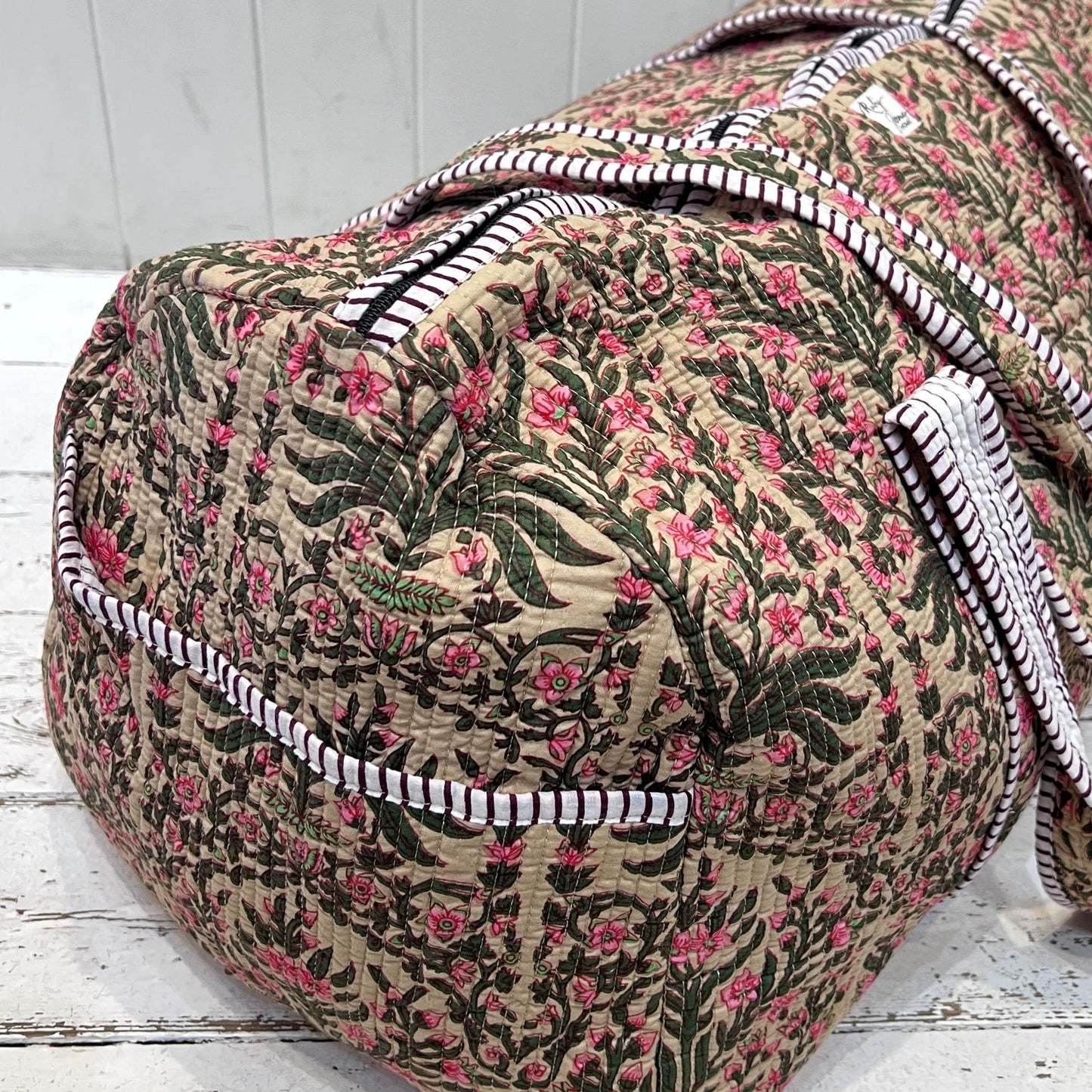 Weekender Bags Weekender - Pink & Green Botanicals on Bone 26843