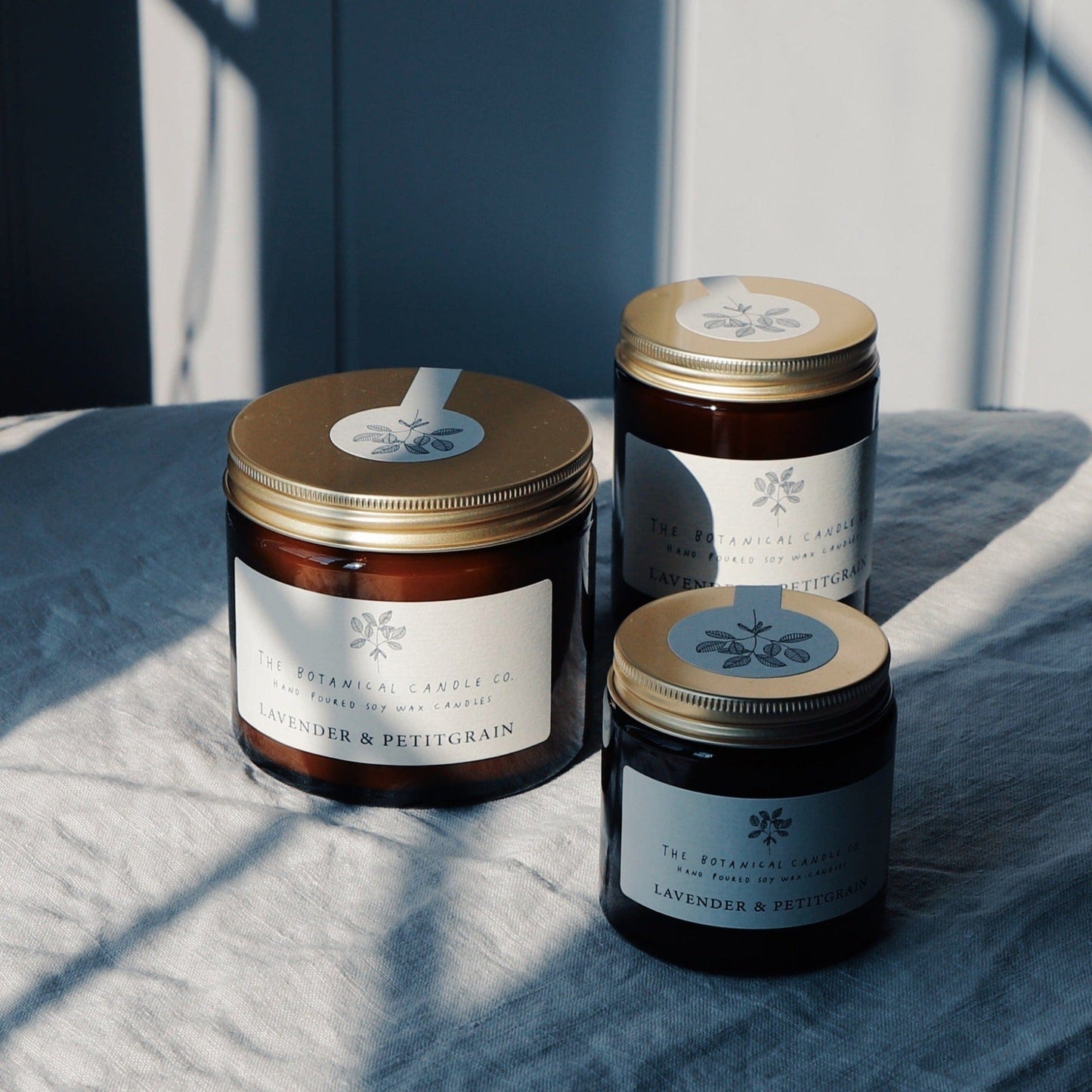 All Year Amber Glass Candle Jar - Lavender & Petitgrain