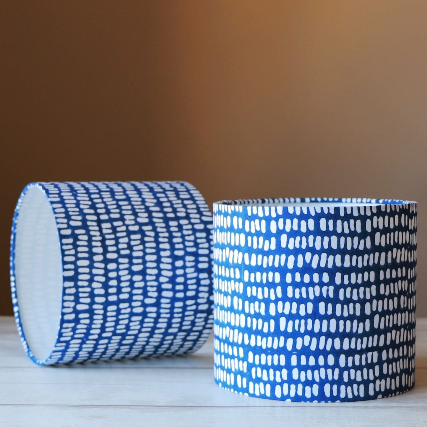 Ruby Jones Home Lampshades Block-Printed Dots Lampshade - Blue