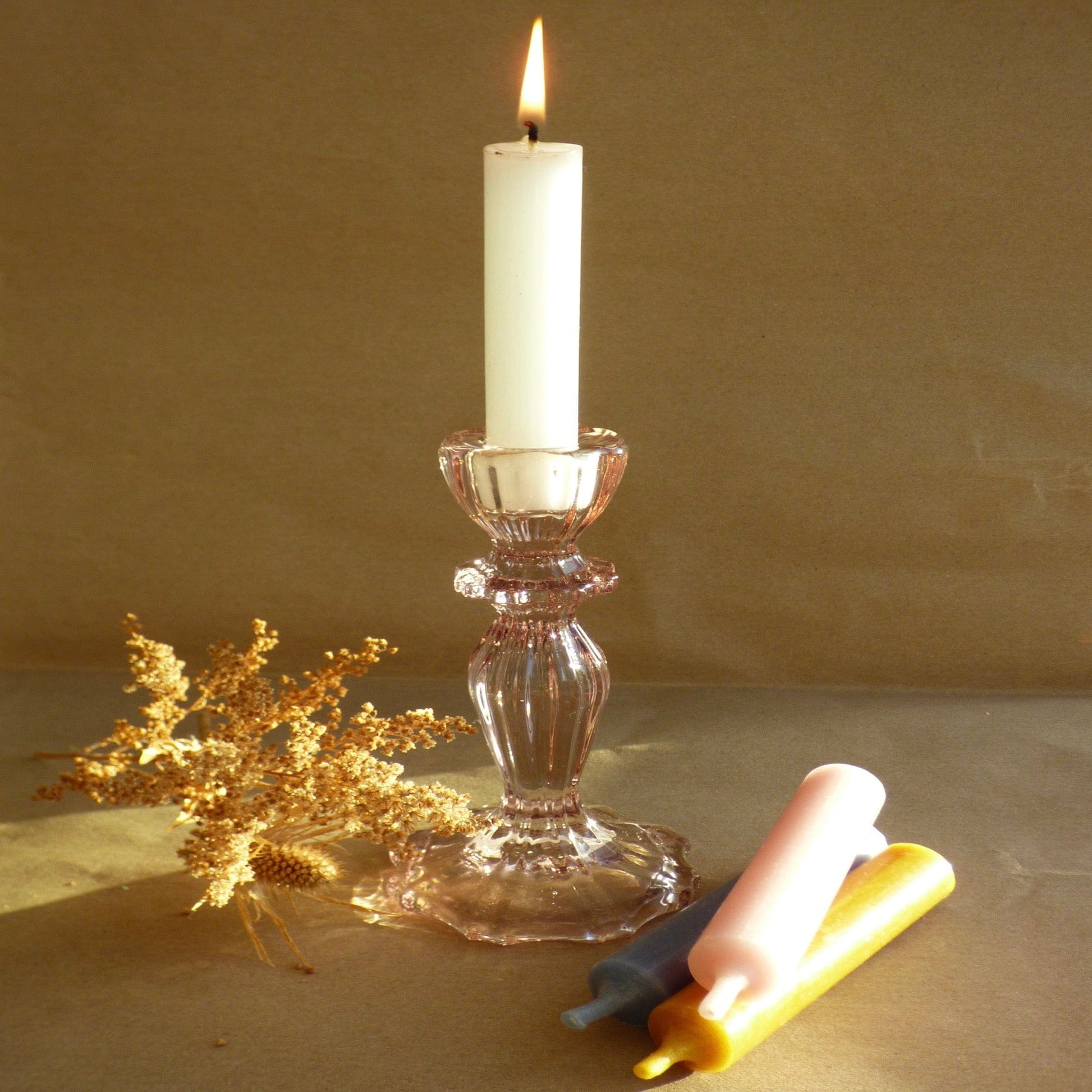 Candlesticks & Candleholders Candlestick - Lace Edge h10 / Taupe 17860