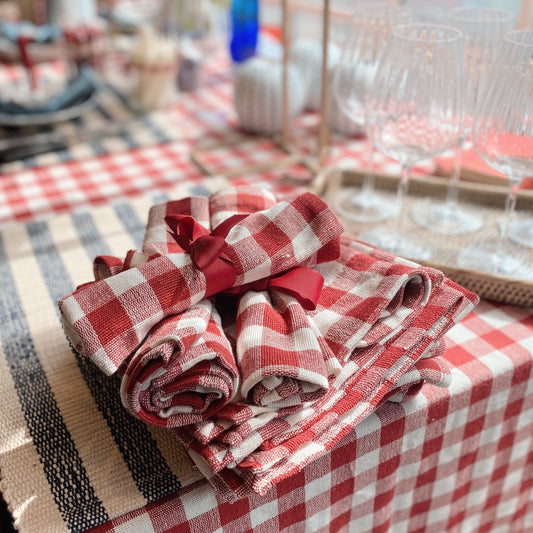 Tablecloths & Napkins Cotton Check Napkins 18" x 18"