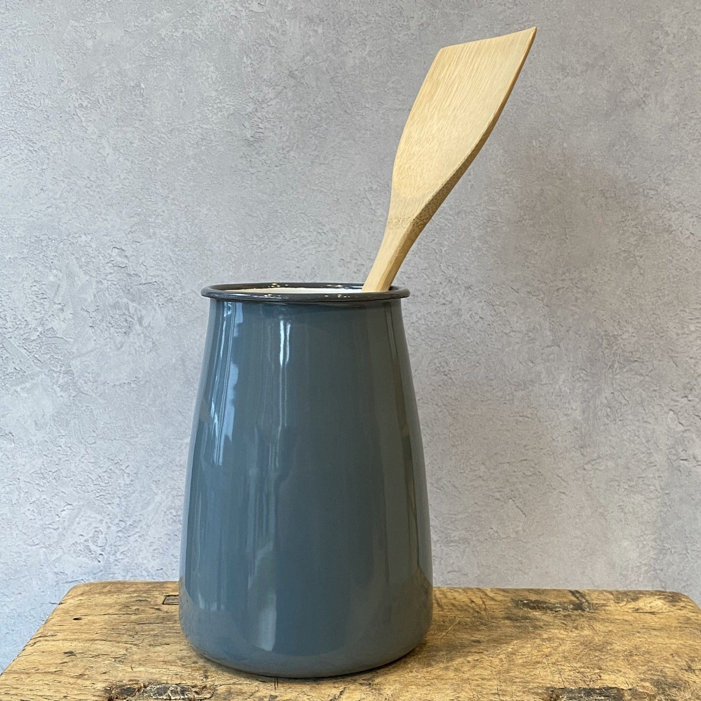 Kitchenalia Enamel Utensil Pot Pigeon Grey 12420
